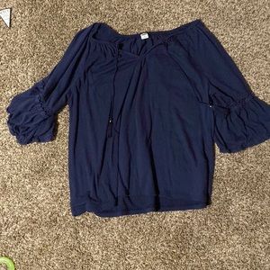 navy blue dressier shirt